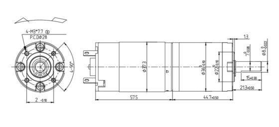 12V/24V 42mm 32W/40W Long Shaft Planetary Gear DC Electric Motor